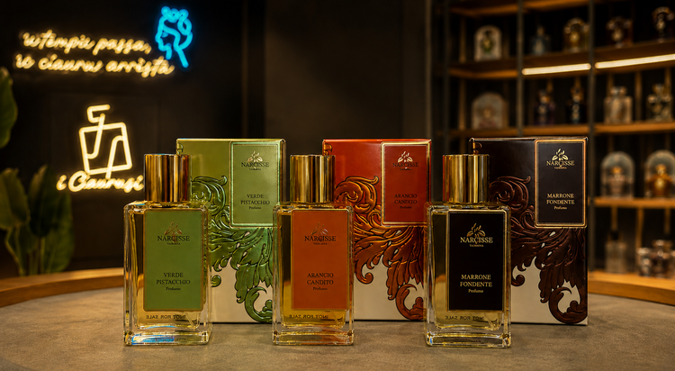 Narcisse Taormina: Verde Pistacchio, Arancio Candito e Marrone Fondente