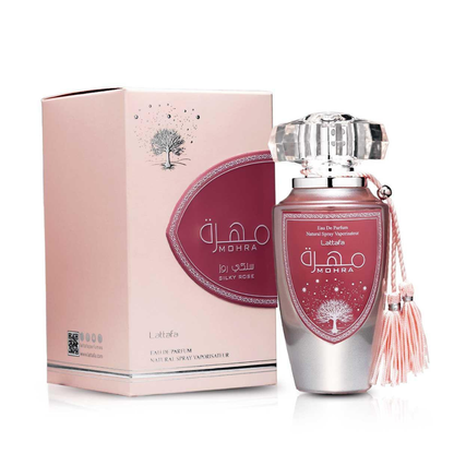 LATTAFA - MOHRA SILKY ROSE – flacone e confezione