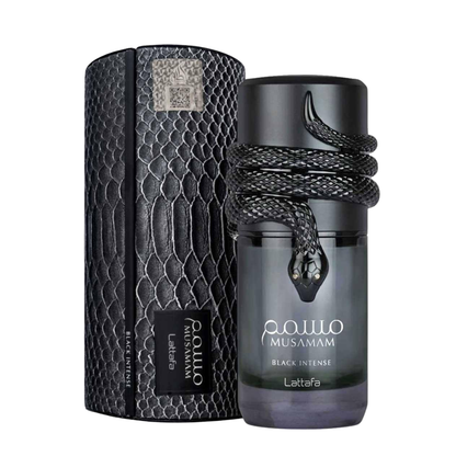 LATTAFA - MUSAMAM BLACK INTENSE – flacone e confezione