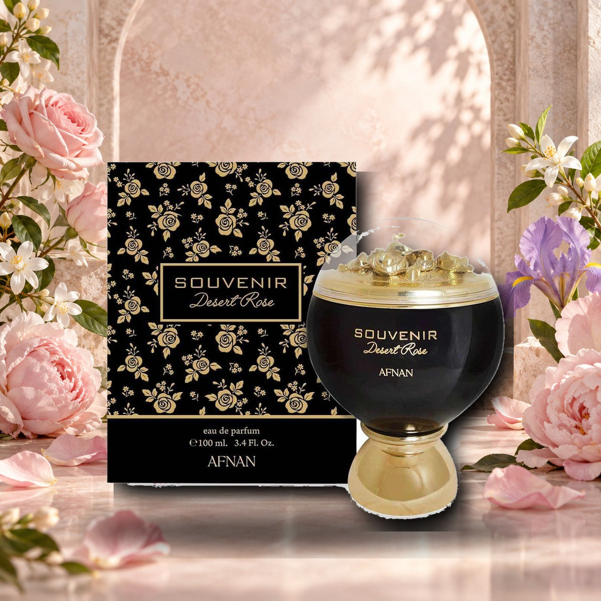 AFNAN - SOUVENIR DESERT ROSE - ambientazione floreale elegante