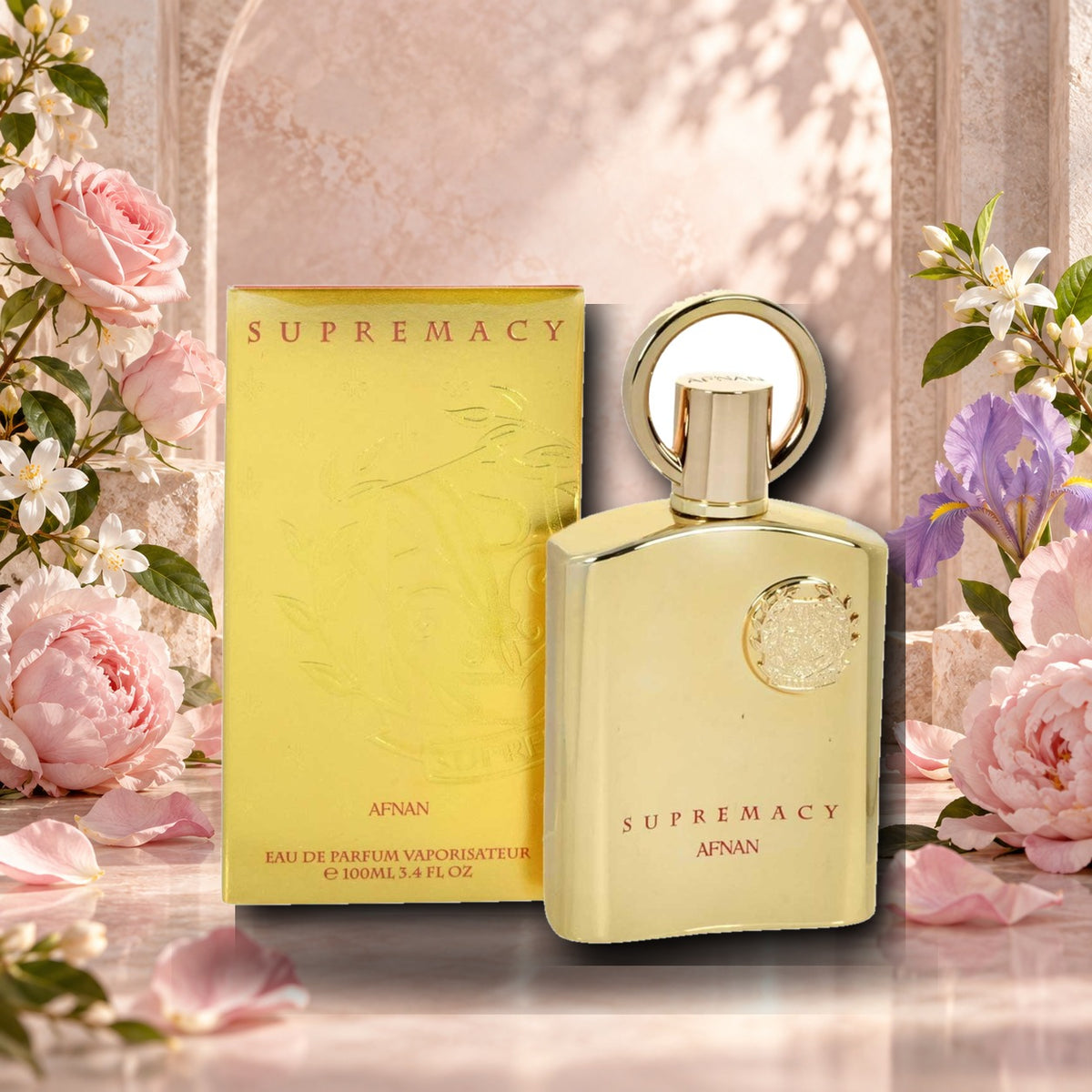AFNAN - SUPREMACY GOLD - ambientazione floreale elegante