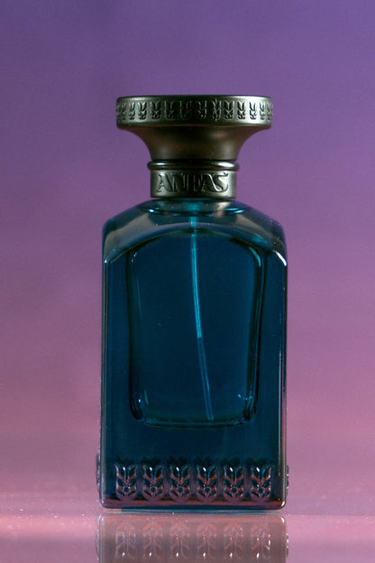 ANFAS SAMA — flacone blu in luce viola; fotografia ufficiale ANFAS