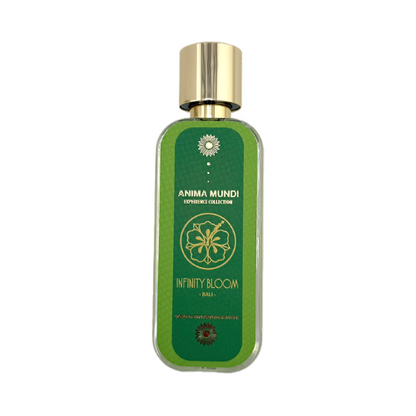 Anima Mundi Infinity Bloom 50 ml, dettaglio del flacone verde e oro