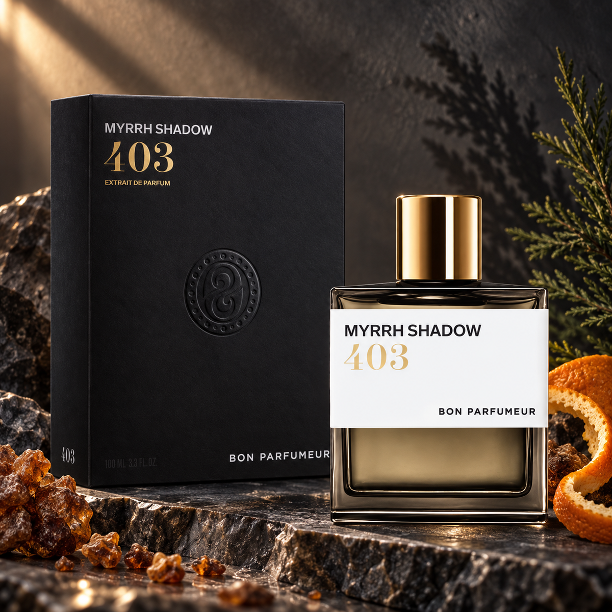 BON PARFUMEUR - 403 MYRRH SHADOW – foto ambientata ispirata alle note olfattive