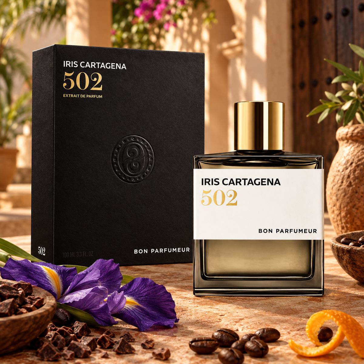 BON PARFUMEUR - 502 IRIS CARTAGENA – foto ambientata ispirata alle note olfattive