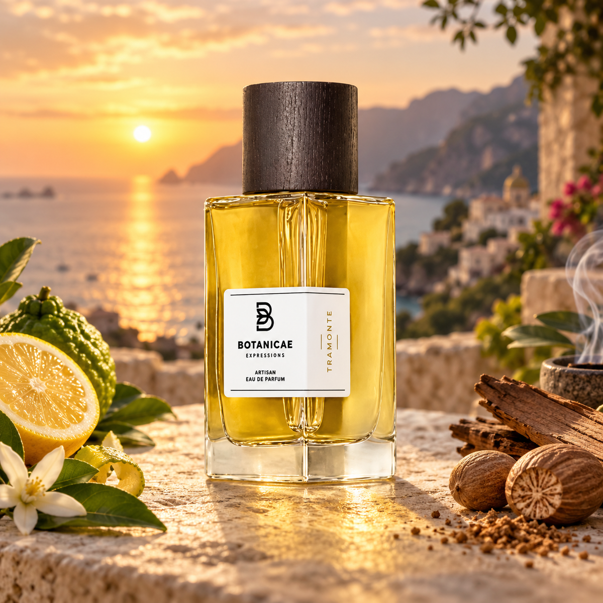 Botanicae Tramonte tra agrumi e legni al tramonto