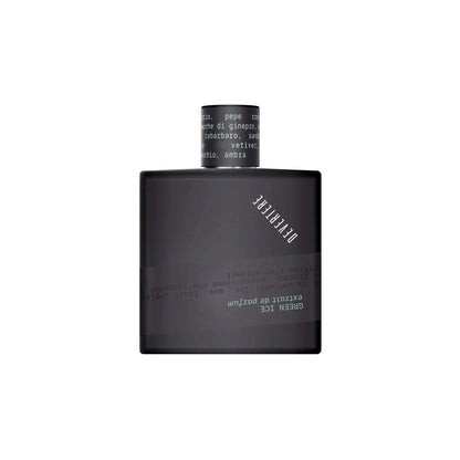 Devertere Green Ice – flacone nero con grafica delle note olfattive