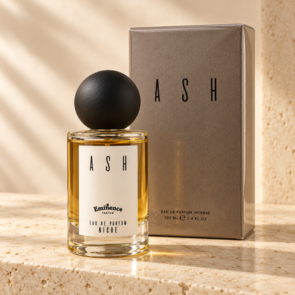 Eminence ASH 100 ml con confezione, foto studio su travertino