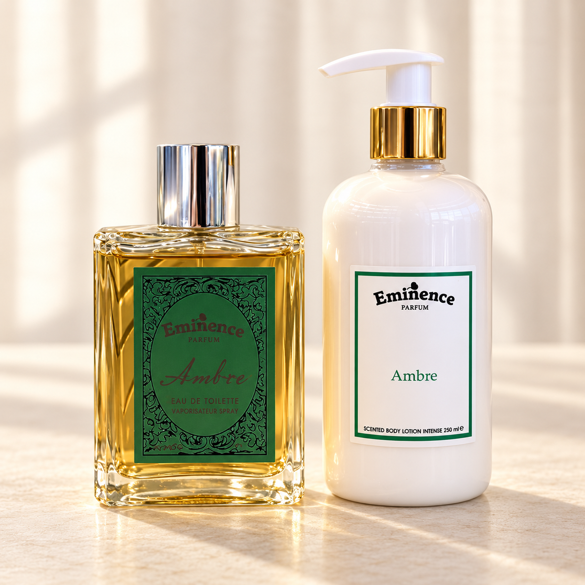 EMINENCE COMBO - AMBRE – Profumo 200 ml e crema corpo 250 ml, vista frontale