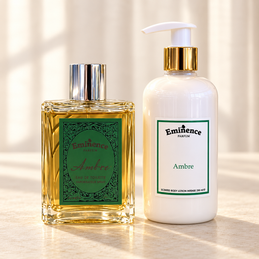 EMINENCE COMBO - AMBRE – Profumo 200 ml e crema corpo 250 ml, vista frontale