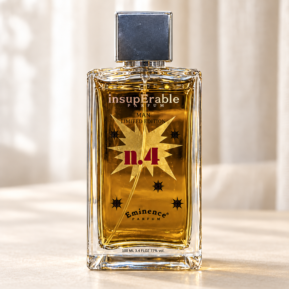 EMINENCE - INSUPERABLE MAN NO. 4, flacone frontale centrale ravvicinato con sfondo leggero