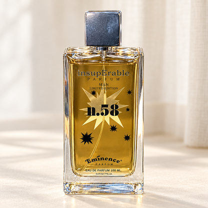 EMINENCE - INSUPERABLE MAN NO. 58, flacone frontale centrale ravvicinato con sfondo leggero