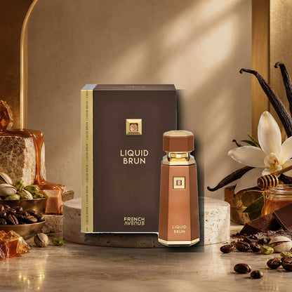 FRENCH AVENUE - LIQUID BRUN - dettaglio in ambientazione calda gourmand
