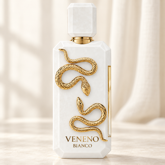 FRENCH AVENUE - VENENO BIANCO, flacone frontale centrale ravvicinato con sfondo leggero