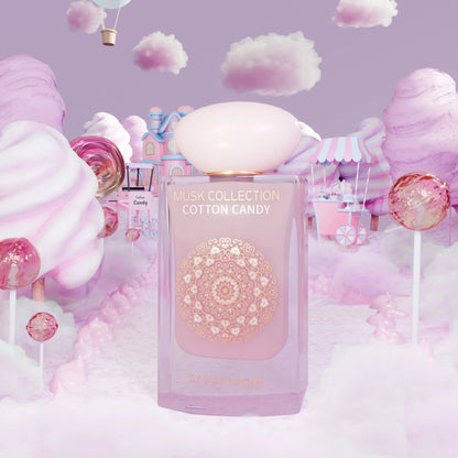 Gulf Orchid Cotton Candy 60 ml — flacone in ambientazione rosa, fotografia ufficiale Gulf Orchid