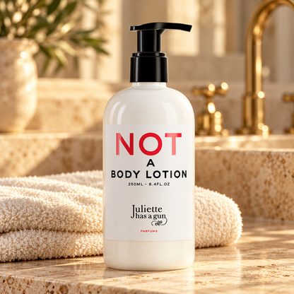 Not a Body Lotion di Juliette Has a Gun — ambientazione illustrativa creata con IA