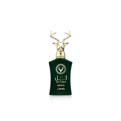 Lattafa Al Noble Safeer 100 ml – flacone verde con tappo a cervo