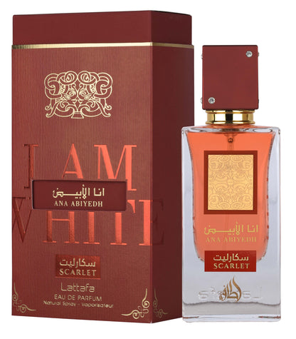 Lattafa Ana Abiyedh Scarlet 60 ml – flacone e confezione ufficiali