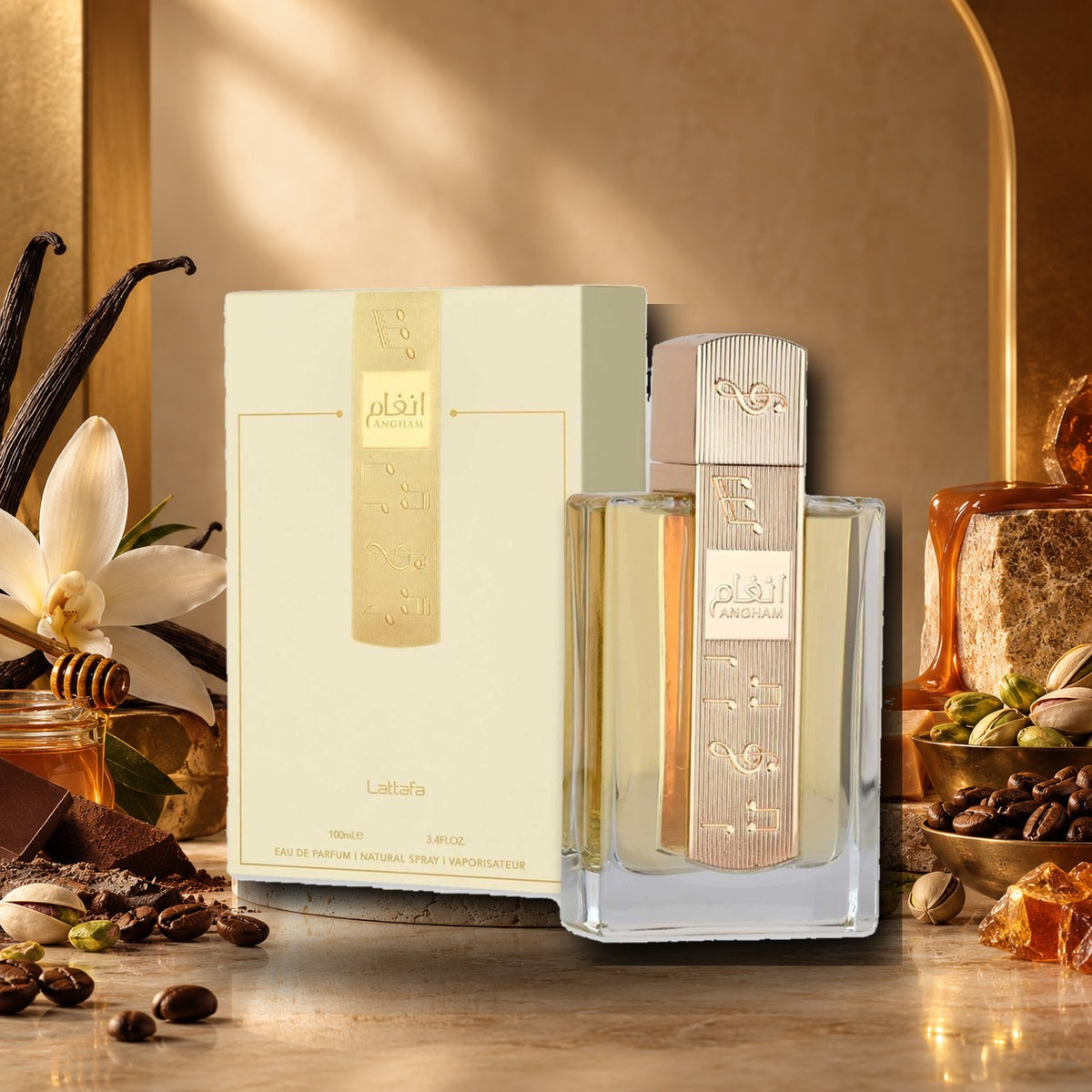 LATTAFA - ANGHAM - ambientazione calda gourmand