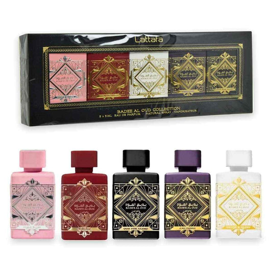 Lattafa Badee Al Oud Collection: cofanetto originale con cinque miniature da 5 ml