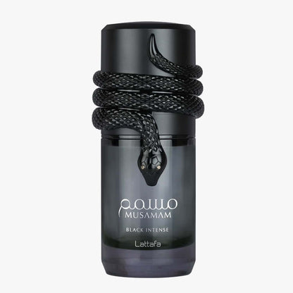 Lattafa Musamam Black Intense 100 ml – flacone nero frontale ufficiale