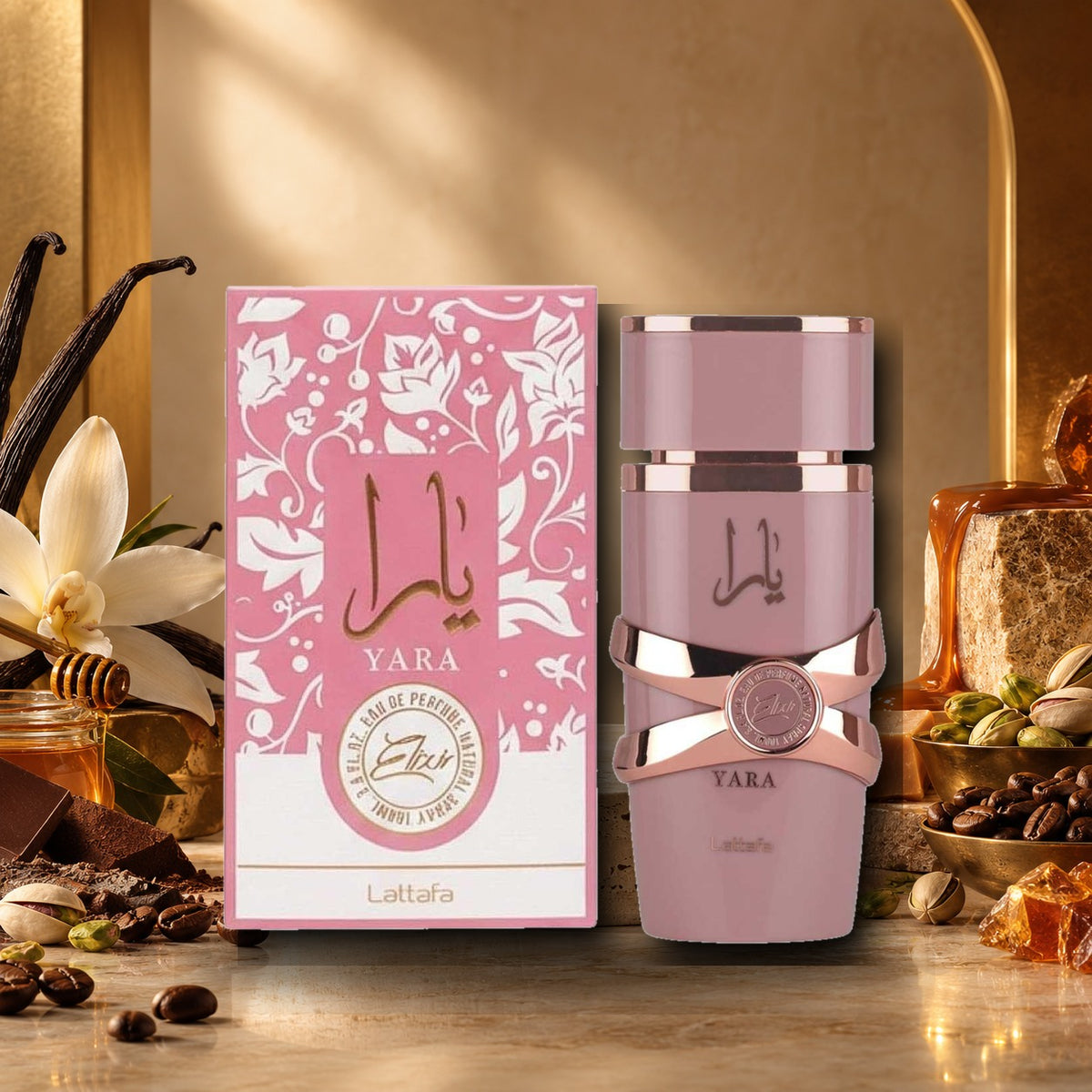 LATTAFA - YARA ELIXIR - ambientazione calda gourmand
