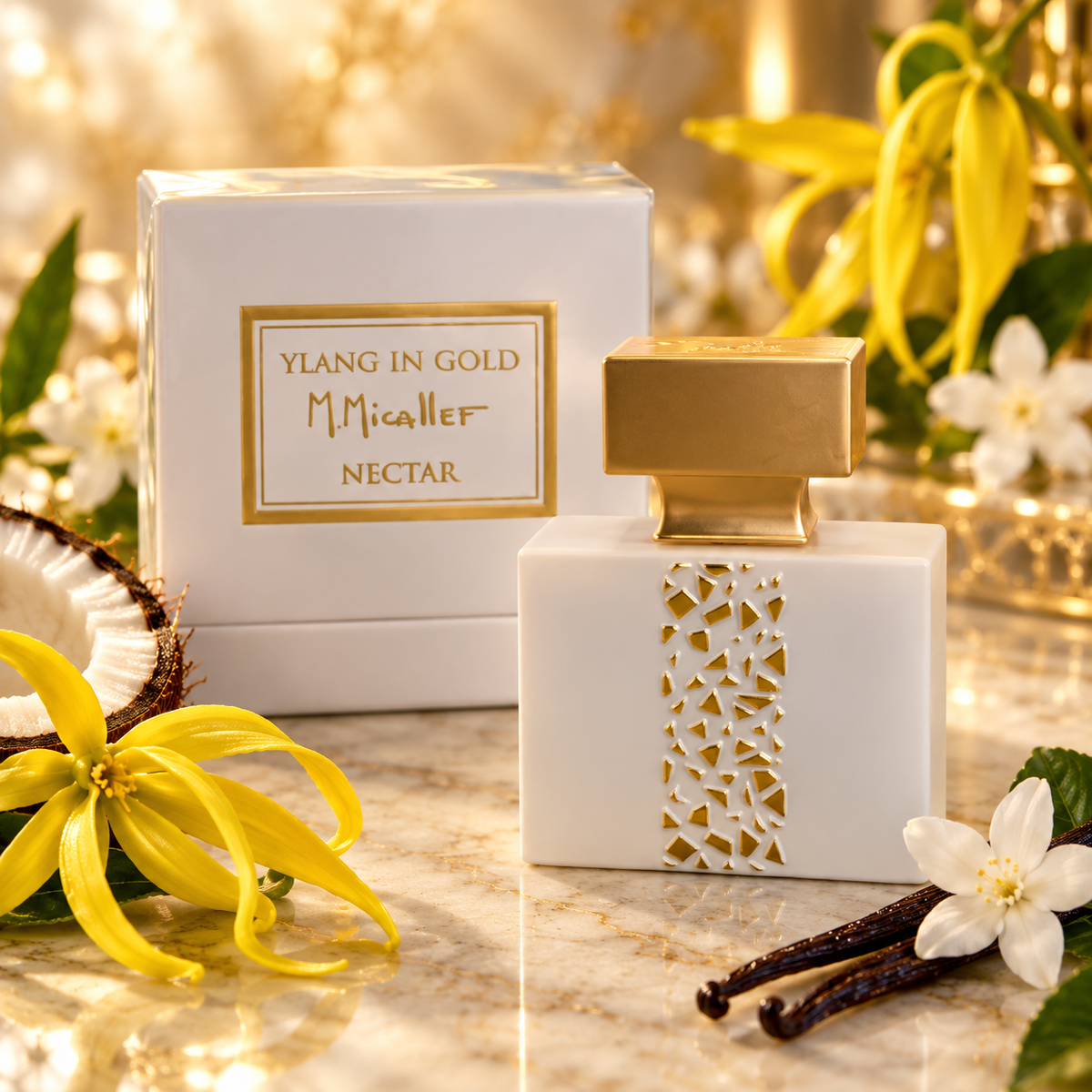 M. MICALLEF - YLANG IN GOLD – composizione fotografica ispirata alle note olfattive