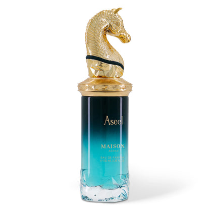 Maison Asrar Aseel 100 ml — flacone frontale, fotografia ufficiale Maison Asrar