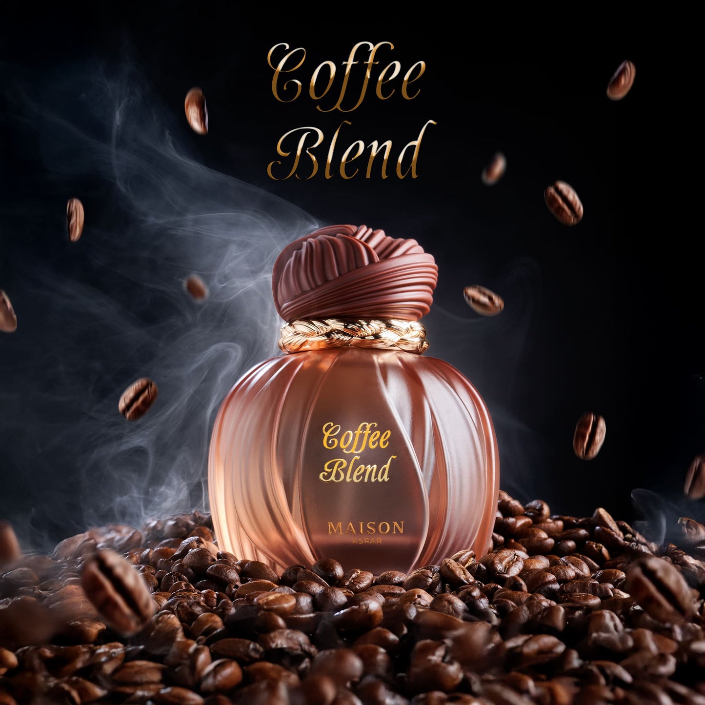Maison Asrar Coffee Blend Eau de Parfum 100 ml – flacone tra chicchi di caffè