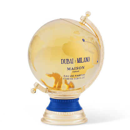 Maison Asrar Dubai Milano 100 ml — flacone frontale, fotografia ufficiale Maison Asrar