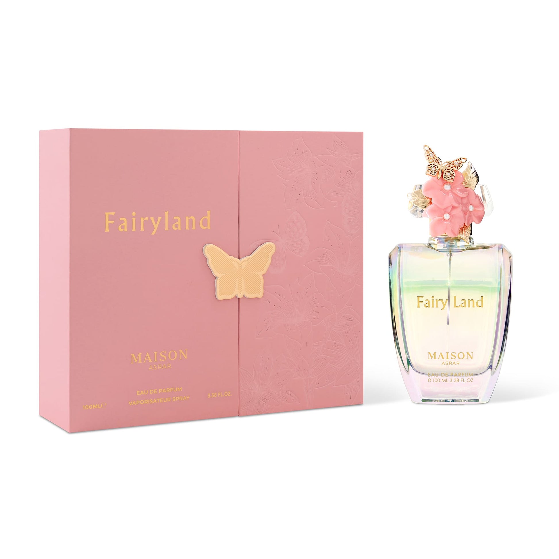 Maison Asrar Fairyland Eau de Parfum 100 ml – flacone e confezione rosa