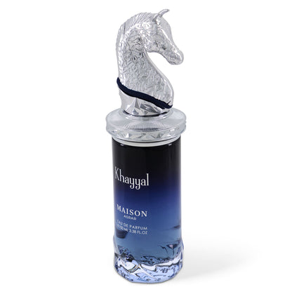 Maison Asrar Khayyal Eau de Parfum 100 ml – flacone blu in vista angolata
