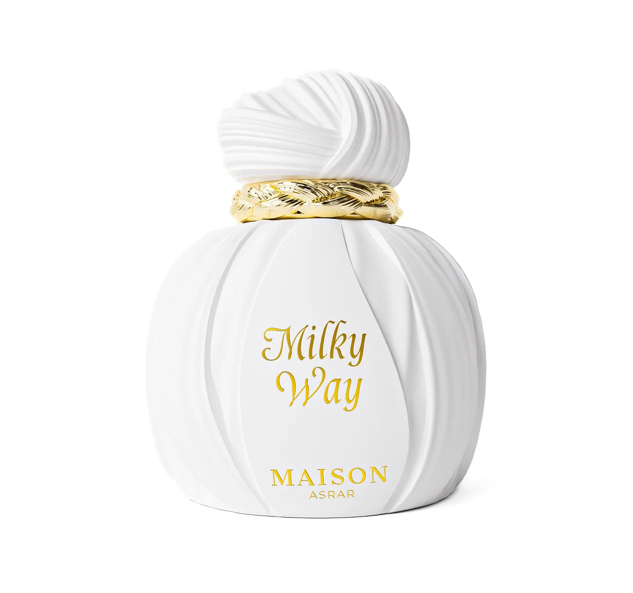 Maison Asrar Milky Way Eau de Parfum 100 ml – flacone bianco su fondo chiaro