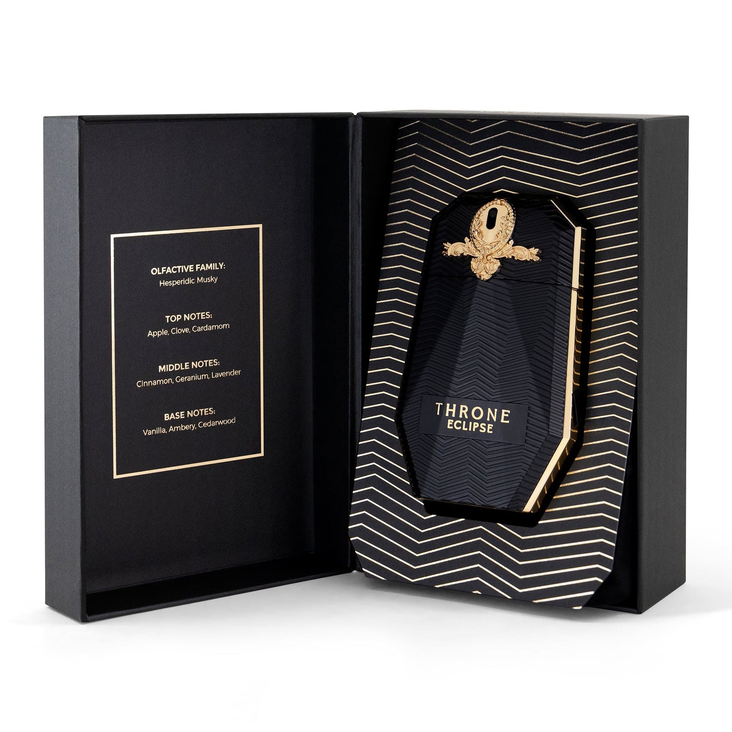 Maison Asrar Throne Eclipse Eau de Parfum 100 ml – flacone nella confezione aperta