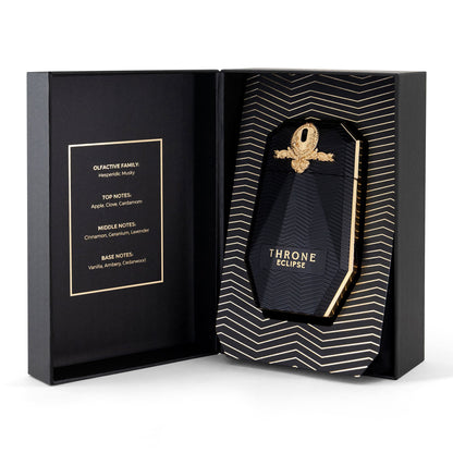 Maison Asrar Throne Eclipse Eau de Parfum 100 ml – flacone nella confezione aperta