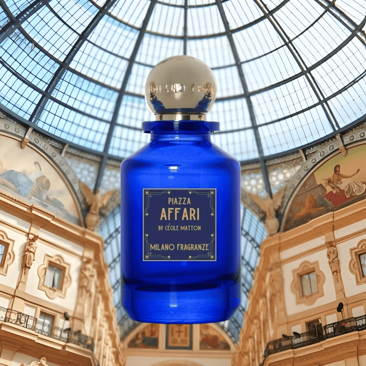 Milano Fragranze Piazza Affari 100 ml ambientato in una galleria milanese