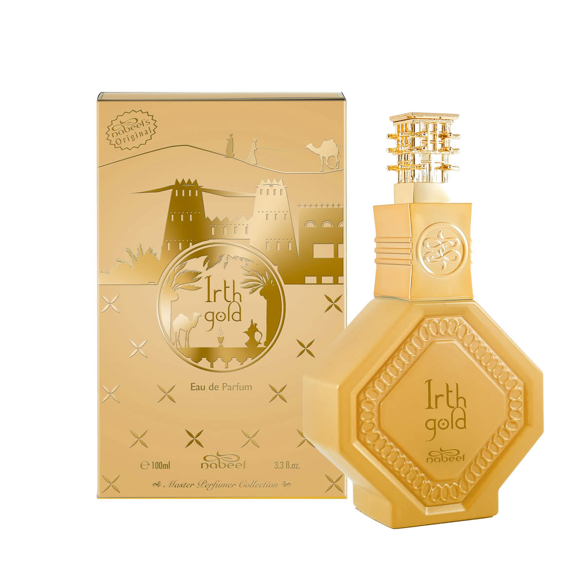NABEEL Irth Gold Eau de Parfum 100 ml – flacone e confezione