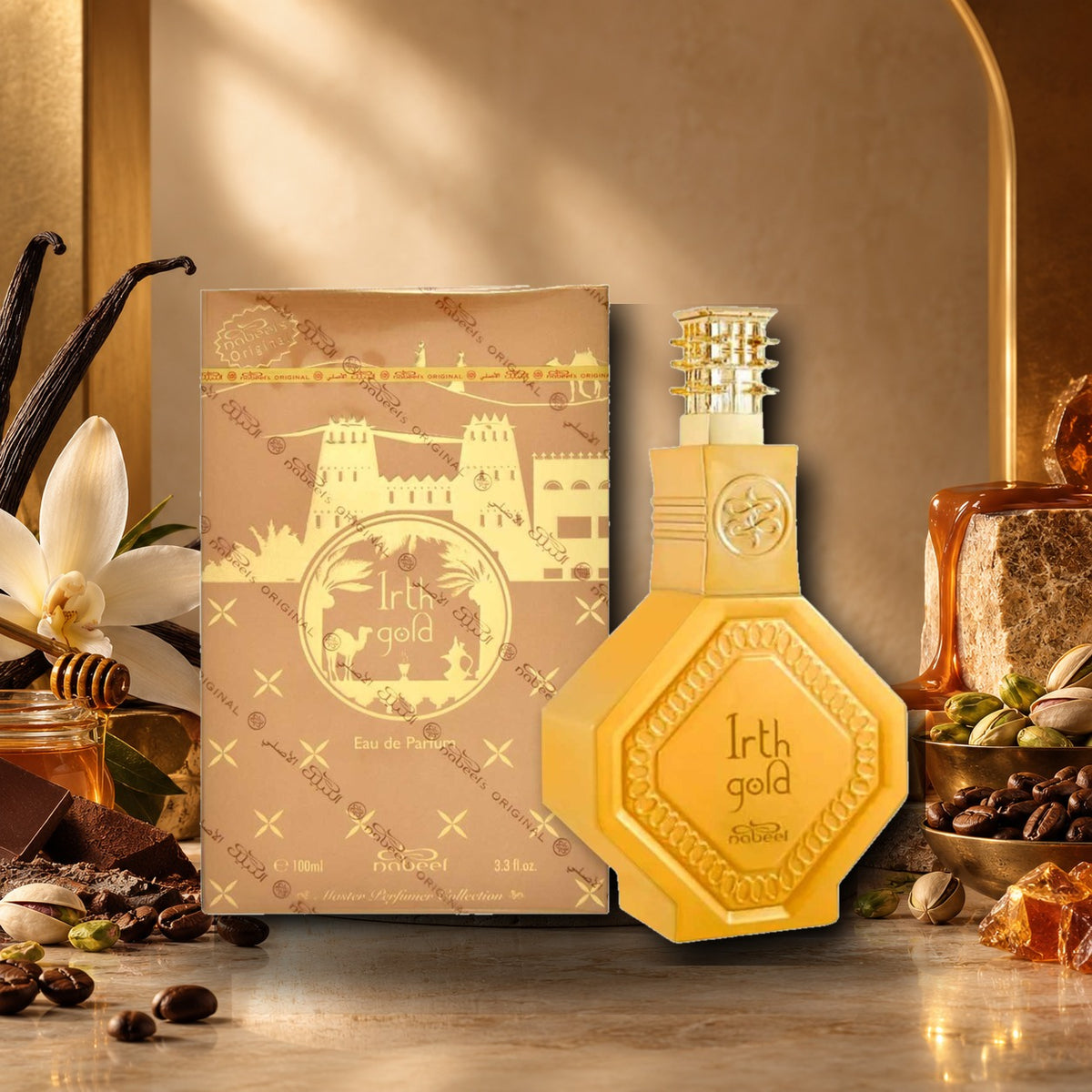 NABEEL - IRTH GOLD - ambientazione calda gourmand