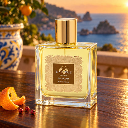 NARCISSE TAORMINA - MAZZARÒ – dettaglio del flacone in ambientazione dedicata