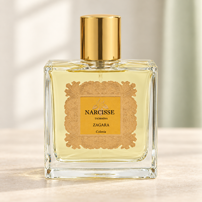 Narcisse Taormina Zagara – flacone originale frontale, centrale e fotografico