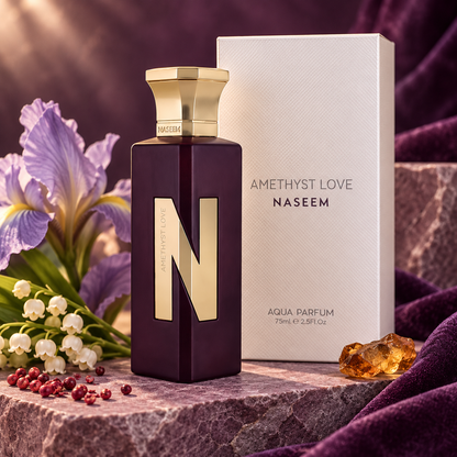 NASEEM - AMETHYST LOVE – fotografia ambientata coerente con le note olfattive