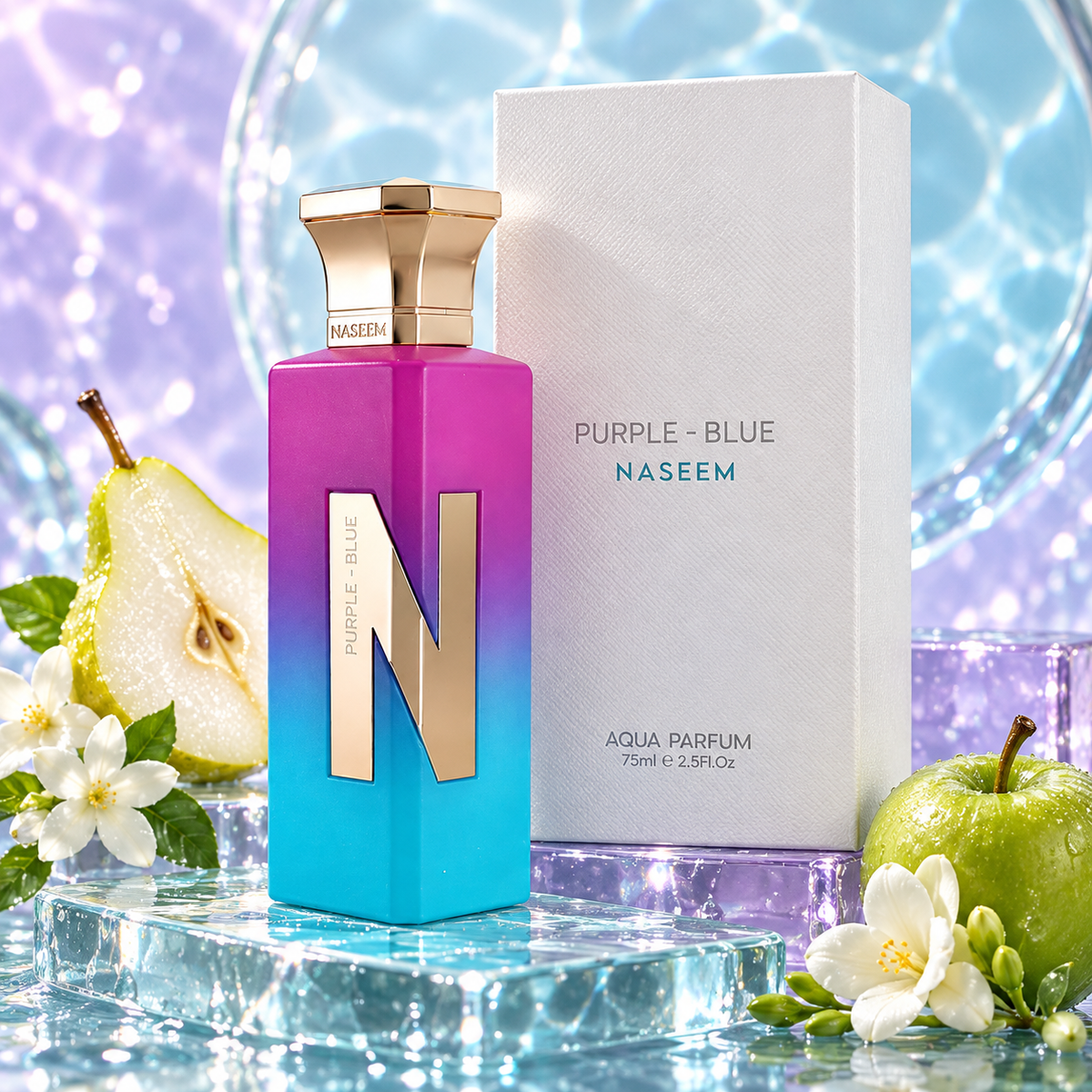 NASEEM - PURPLE BLUE – fotografia ambientata coerente con le note olfattive