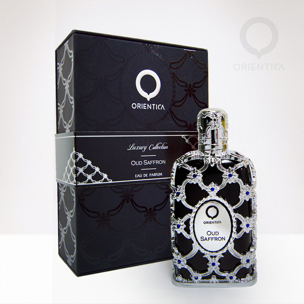 Orientica Oud Saffron Eau de Parfum 80 ml – vista con confezione