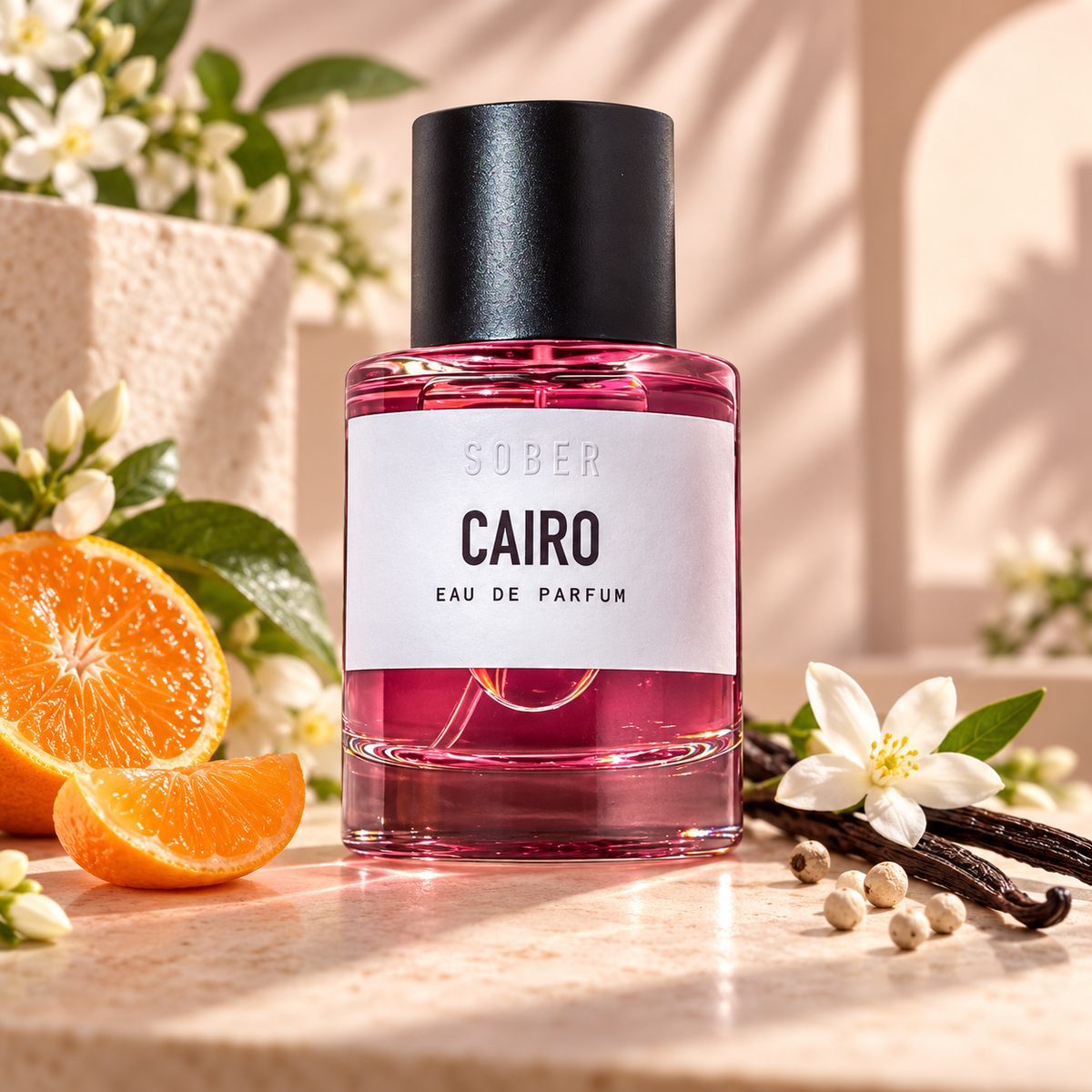 Sober Cairo con mandarino, gelsomino e vaniglia