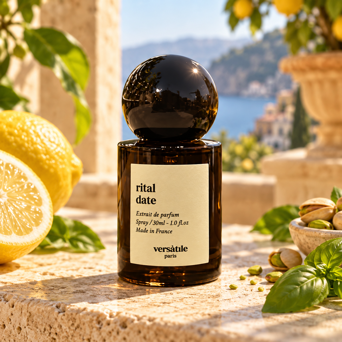 Versatile Paris Rital Date con limoni, pistacchi e basilico