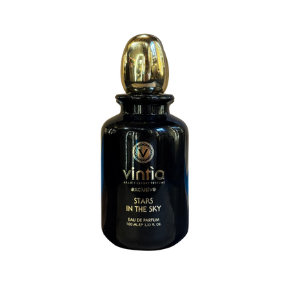 Vintia Stars in the Sky 100 ml, dettaglio del flacone nero e oro